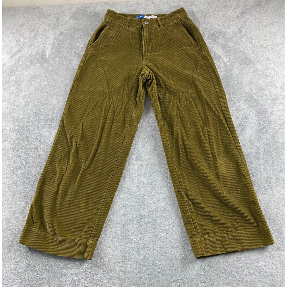 Old Navy Womens Olive Green High Rise Wide Leg Corduroy Pants Size 2